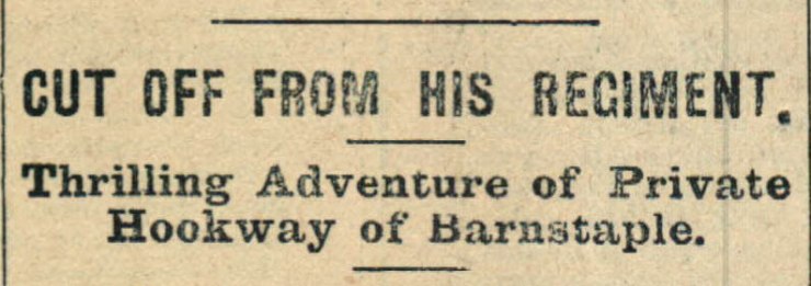 From: North Devon Herald 25th February 1915 page 5 column d 