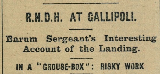 13th January 1916 3 b-c RNDH At Gallipoli